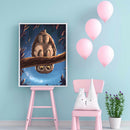 Owl Upside Down Full Round Rhinestone Diamond Painting Handmade Wall Craft