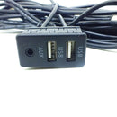 1.5M Car Vehicle Universal AUX 2 USB Audio Dashboard Mounted Extension Cable