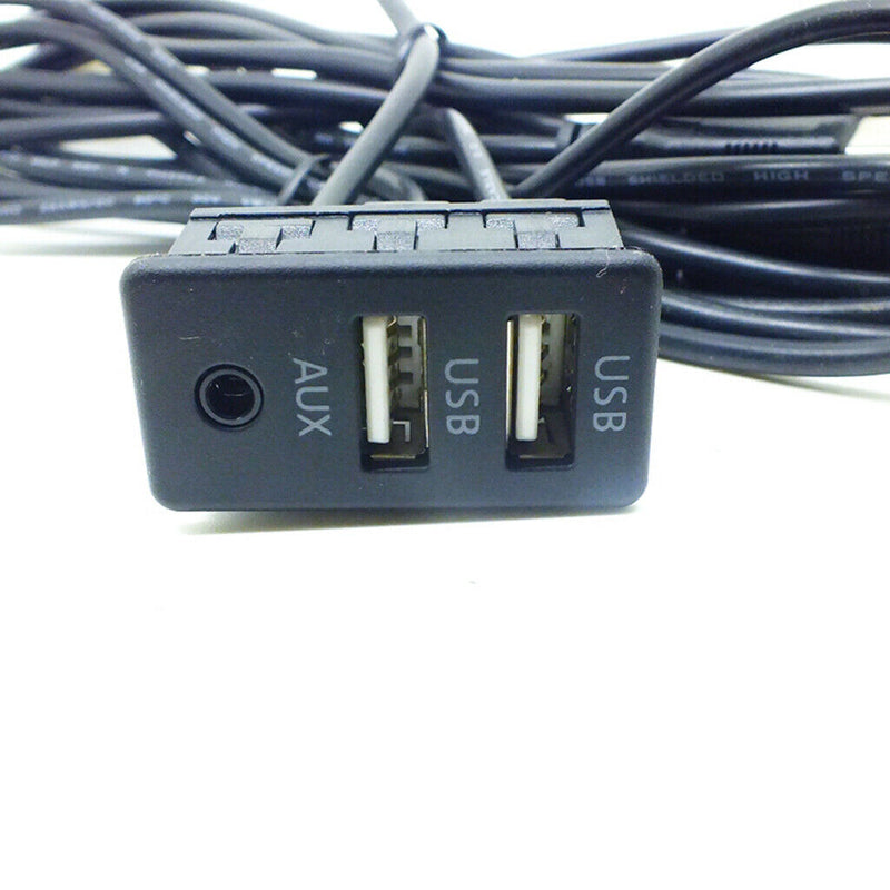 1.5M Car Vehicle Universal AUX 2 USB Audio Dashboard Mounted Extension Cable
