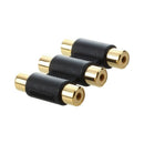 Triple 3 RCA Phono to RCA Phono Female Connector/Coupler [Electronics] Z3Q4