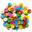 100pcs 2 Holes Round Wood Mixed Button Cloth Sewing Scrapbook DIY Crafts U8 X2X7