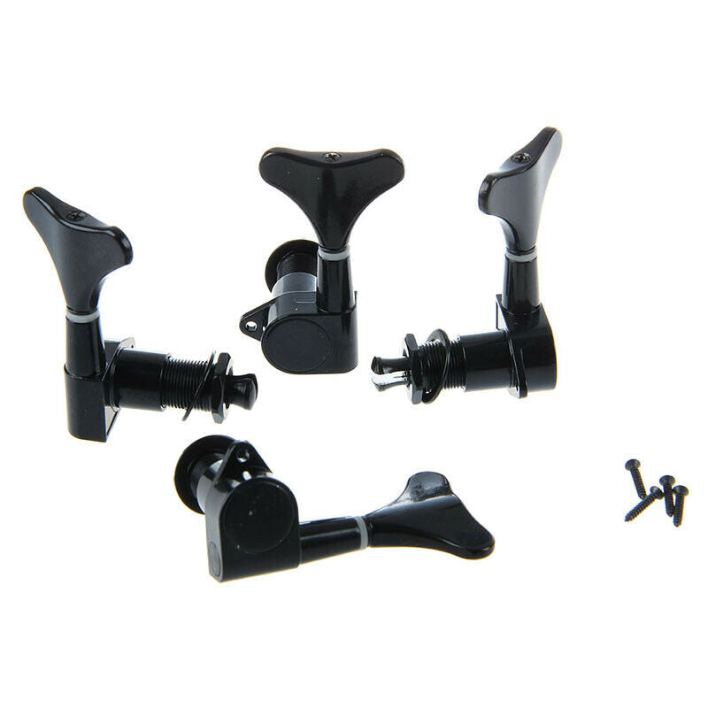 2 Pairs Black String Tuning Pegs Machine Heads for Electric Bass 2L + 2R