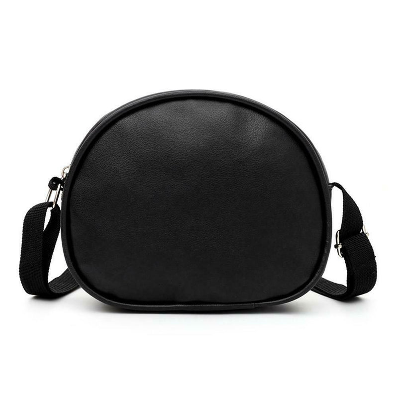 Cartoon Print Bag Girl Kids Sequins Shoulder Messenger Leather Bags (Black) A