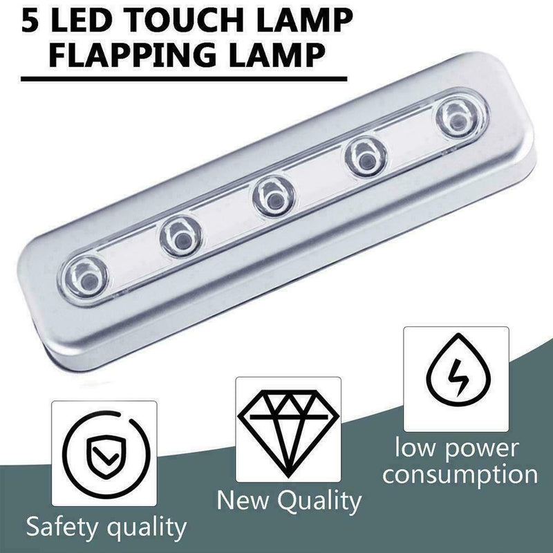 1* 5 LED Light Bar Battery Operated Cabinet Closet 6000K Light Lamp Wall Q6E7