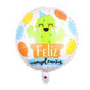 Spanish Happy Birthday foil Balloons Cartoon Cactus for Birthday Party Decor LJ