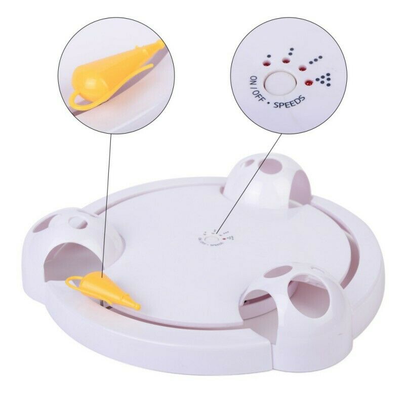 Interactive Pet Cat Toys Funny Cat Automatic Rotating Cat Play Teaser Plate