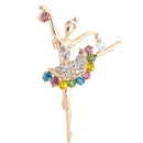 Dancing Ballet Girl  Rhinestone Brooch Pin Jewelry Women Bouquet Accessory FT