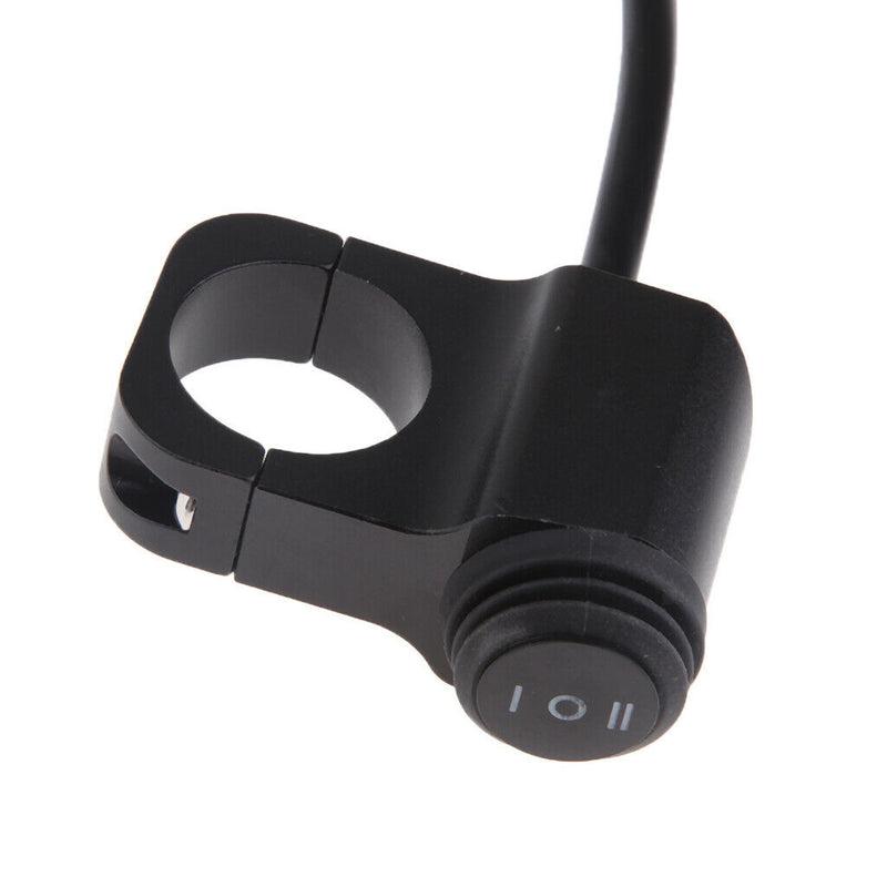 Waterproof 25mm 1" Motorcycle Handlebar Headlight ON/OFF/ON Switch Black