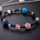 Universe Solar System Galaxy Nine Planets Stone Beads Braided Bracelet Gift FT