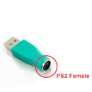 Green PS2 Female to USB Male Port Mouse Adapter Converter Connector for Keyboard