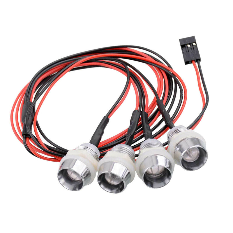 Universal 4 LED Headlight with Lampshade for 1/5 1/8 1/10 1/12 1/16 RC Models