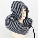 Adults Portable Soft Striped Neck Pillow Neck Support Train Airplane Car Bus