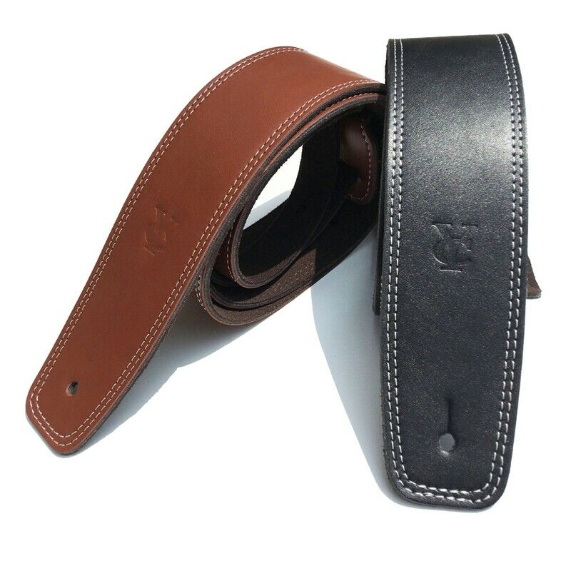 Leather Guitar Strap Adjustable Soft Bass Straps Accessories Black
