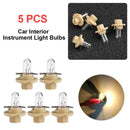 5pcs T5 LED 12V Car Interior Instrument Light Bulbs Dashboard Lamps(Yellow)