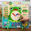 Wooden Calendar Clock Educational Weather Season Toys Learning For Kids R0I7