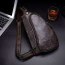 Bullcaptain Leather Crossbody Bag For Men Messenger Leather Chest Bag Casua