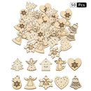 50pcs 3cm Wood Christmas Decor DIY Xmas Tree Hanging Ornaments Pendant (K)