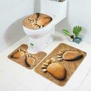 3pcs/set Non Slip Water Absorbent Pedestal Rug Lid Toilet Cover Bath Mats(A