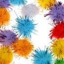 100pcs Sparkly Glitter POM POM BALLS Small Puff Kitten Cat Toys Crafts 1.5cm