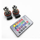 2pcs RGB H11 H8 H9 LED Bulbs Car Fog Light Driving Lamps Wireless Remote Control