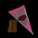 100Xcolorful cone shape cellophane bags candy sugar popcorn flower packing bagBX