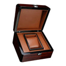 Premium Brown Wood Watch Box Single Slot Jewelry Storage Holder Square