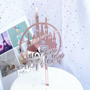 Baking Cake Decoration Acrylic Castles Cake Topper Happy Birthday Cupcake Top JR