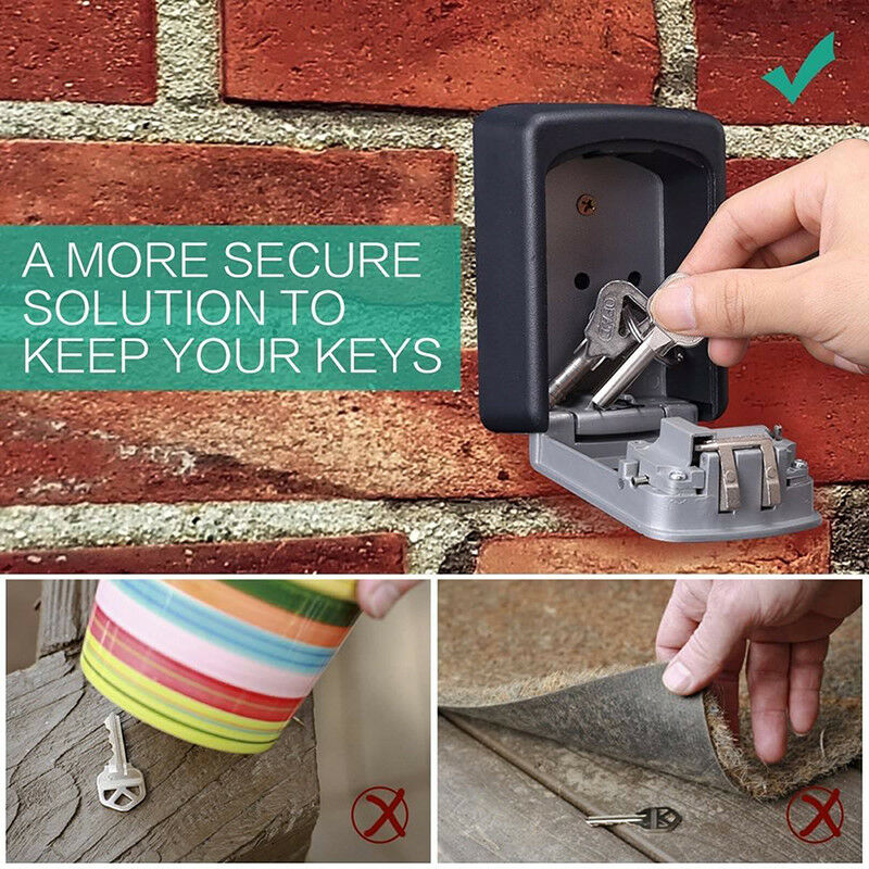 4 Digit Outdoor High Security Wall Mounted Key Safe Box Code Secure Lock-Stora3C