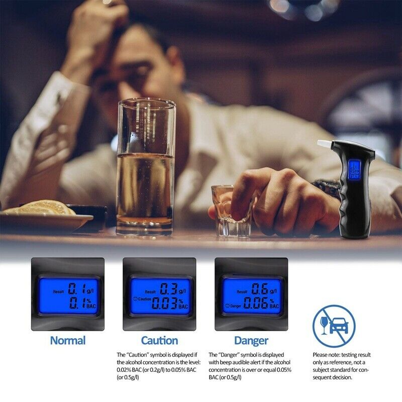 Breathalyzer,Portable Alcohol Breath Tester with LCD Display Digital Fast,H P5J1