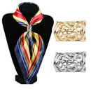 2 Pieces Luxury Scarf Buckle, Women Hollow Scarf Holder Ring Metal Elegant