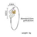 Fashion Women Geometric Honeycomb Bangle Bee Pendant Charm Bracelet Jewelry