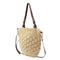 Straw Beach Woven Tote Bags Casual Women Shoulder Messenger Handbag (Beige)