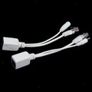 10Pack Power Over Ethernet PoE Adapter Injector + Splitter Cables Kit White