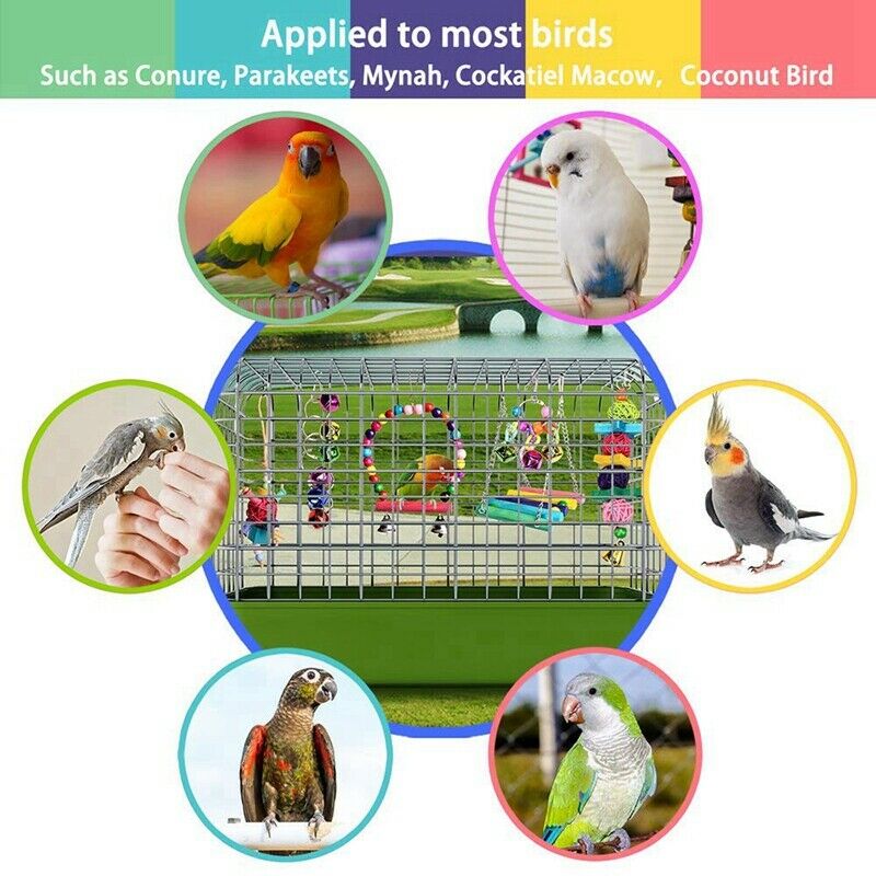 Bird Parrot Toys-Bird Hanging Shredding Swing Chew-Birds Ladder Bell Toys F W9Z5