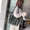 Women Leather Shoulder Crossbody Bag Large Capacity Travel Handbag (Black)
