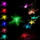 Solar Color Changing Led Light Dragonfly Wind Chimes Home Garden Outdoor De O6T2