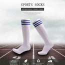 Anti-slip Sports Socks Stripe Men Basketball Calf Length Socks (White M) A