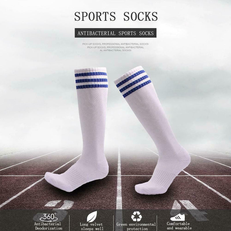 Anti-slip Sports Socks Stripe Men Basketball Calf Length Socks (White M) A