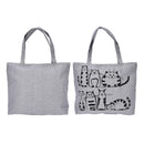 1pc Cat Shopping Tote Bag Big Canvas Handbag Shoulder Crossbody Bag Portable FT