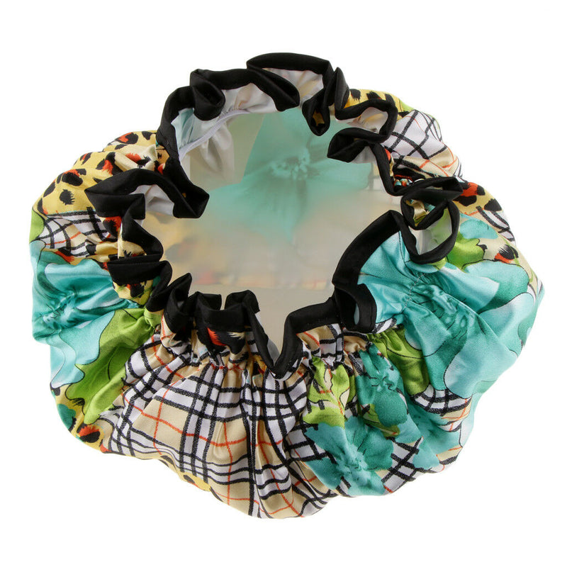 Waterproof Elastic Shower Women Bathing Salon Hair Cover Cap Hat Head Band