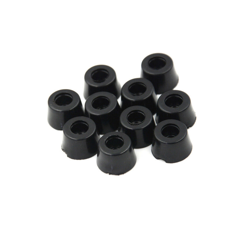 10Pcs 17 x 10mm Round Cabinet Black Rubber Instrument Case Feet Foot Circular Ew