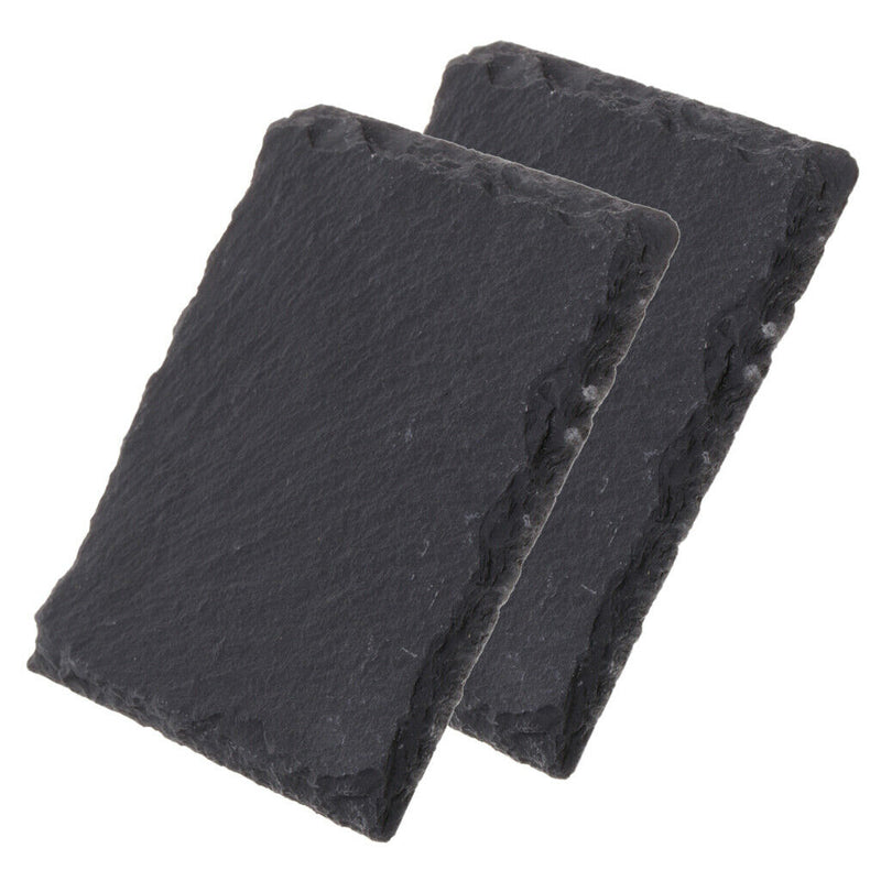 2x Stone Coasters Set - Natural Edge Stone Drink Coasters for Bar and Home