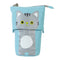 Cute Cat Pencil Case Flexible Pen Bag Zipper Box Makeup Brush Pouch Gray