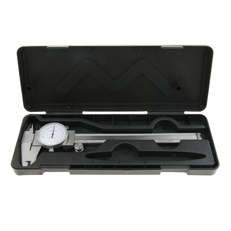 Stainless 0-150mm/0-6'' Dial Caliper, Vernier Caliper 4 Way Gauge Micrometer