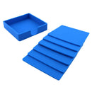Silicone Wine Coasters Square Placemat Non Spill Lid Mug Cup Drink Mat Blue