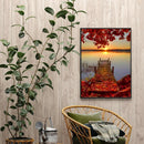 5D DIY Full Round Drill Fallen Leaves Plank Road Diamond Painting Craft A