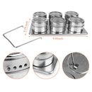 6X Stainless Steel Magnetic Spice Rack Herb Pot Jar Kitchen Storage Holder Stand
