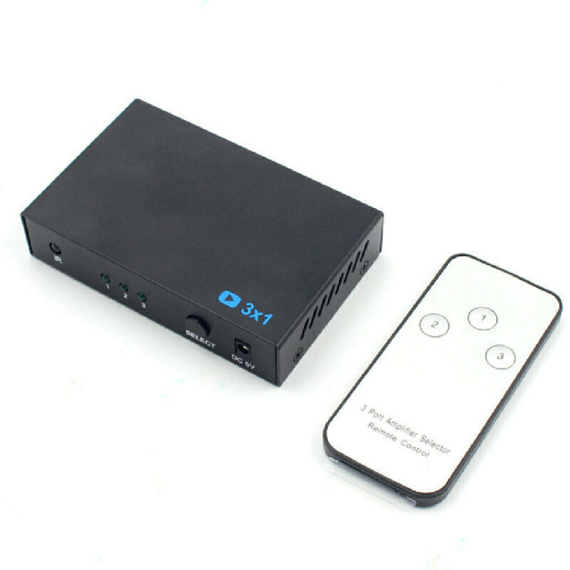 Portable 3x1 HDMI Splitter Switcher 4 Port Hub Box Auto Switch 1 In 3 Out  MIL