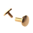 10x Arc Solid Brass Button Stud Screw Nail Screw back Leather Rivet Belt 10