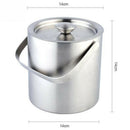 Large 1.3L Insulated Double Walled Stainless Steel Ice Bucket With Lid O3C2